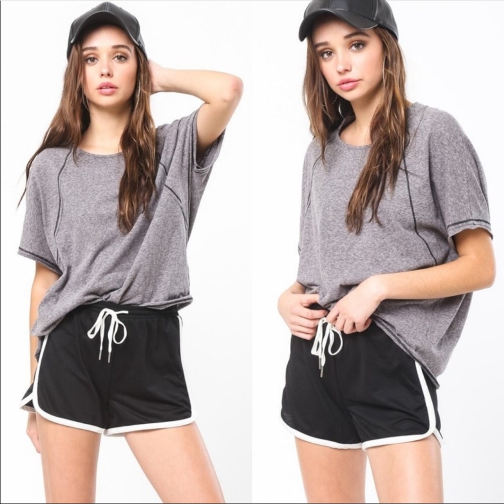 NEW Gray Oversized Boyfriend T Shirt